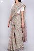 Kota Doria Saree In Floral Block Print